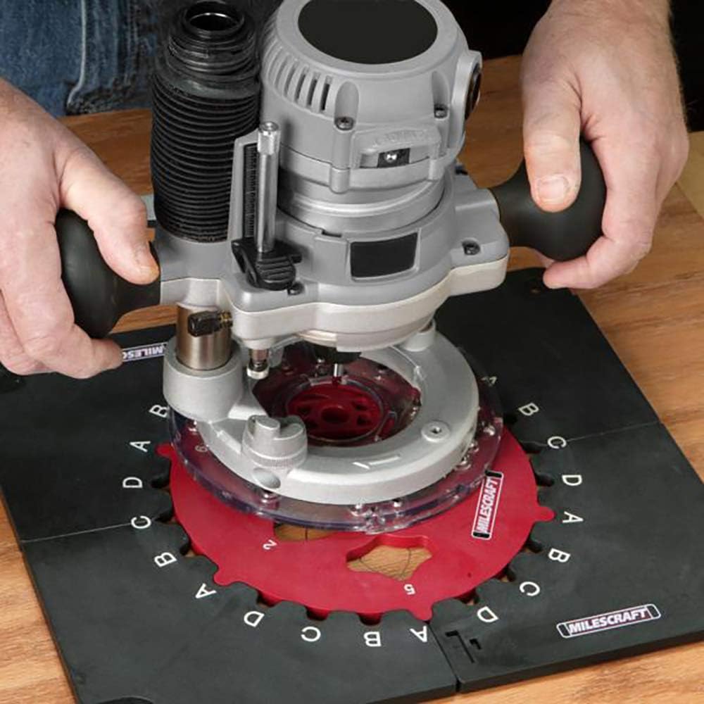 Milescraft 1207 Design/Inlay Kit - Router Template Jig, Black and Red - Power Router Accessories - 