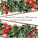 ATDAWN 9 FT Christmas Garland, Battery Operated Prelit Garland with Pine Cones, Christmas Balls, and Red Bows, Christmas Collection with White Lights for Indoor Outdoor