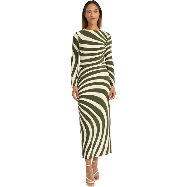 knee length dresses for ladies Donna Morgan Long Sleeve Midi Dress - Cherry/ Pink