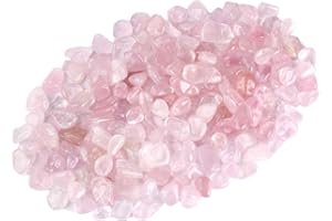 ZenQ 1 lb Rose Quartz Tumbled Stone Chips Crushed Natural Crystal Quartz Pieces