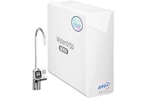Waterdrop X8-Alkaline Mineral pH+ Tankless Reverse Osmosis System, NSF/ANSI 42&58&372 Certified, 800 GPD RO Water Filter, 10-Stage Filtration UnderSink RO System, 2:1 Pure to Drain, BPA Free
