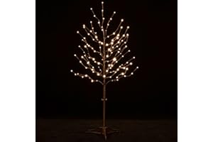 TYBEEU 4ft Star Light Tree with 128 Warm White LEDs for Holiday Decor - Dimmable, UL Certified, Waterproof - Ideal for Indoor and Outdoor Decoration