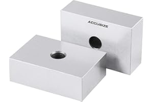 Accusize Industrial Tools Precision 1-2-3 Blocks 2Pcs/Set, 1 Hole, Steel Hardened, EG02-0406