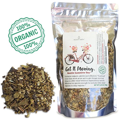 Modest Earth Get It Moving Tea | Gentle Constipation Relief | Daily Use Digestion & Detox Herbal Cleanse | Best Remedy for Chronic Constipation | IBS & Weight Loss Safe | 32+ SERVINGS (5.25 OZ)