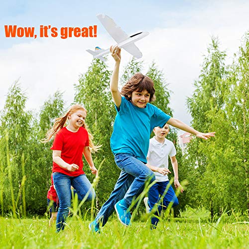 Electric Airplane Toys, Rechargeable 2 Flight Mode Throwing Plane, Outdoor Sport Toy, Foam Education Glider Aeroplane for boys Adults, Family Flying Game Toy,Styrofoam Airplanes,Gift for Kids Teens