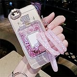 Galaxy S8 Plus Case,Handmade Samsung S8 Plus Cases With Chain,Chanyaozy[DIY][Fun][Soft]Liquid Luxury Bling Glitter Sparkle Perfume Bottle Case (Pink)