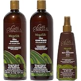Silk Elements Megasilk Olive Hair Bundle: Olive Heat Protection Spray (8 oz), Olive Shampoo (33.8 oz), &amp; Olive Conditioner (33.8 oz)