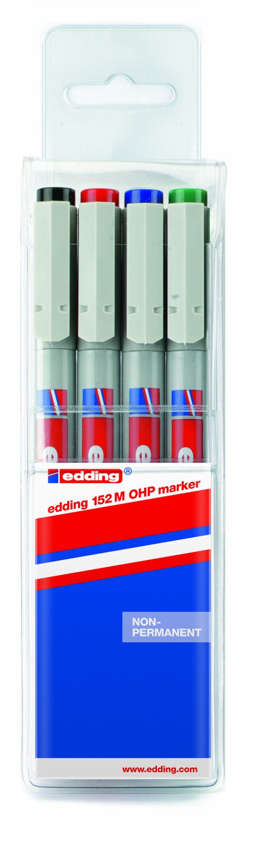 Edding 4-152-4 OHP Marker Set 152 M Non- Permanent 1 mm 4 Set