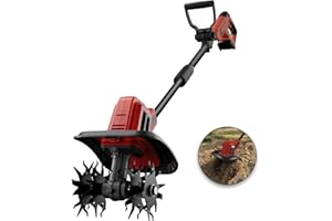 MaxMore Cordless Tiller Cultivator Compatible with Milwaukee 18V Battery (Tool Only), Electric Garden Rototiller with 48 Steel Tines, 270RPM, 8.7" Tilling Width, 6.3" Depth for Gardening, Soil Turning