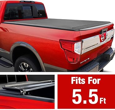 Maxmate Tri Fold Truck Bed Tonneau Cover Works 2014 2018 Toyota Tundra Fleetside 5 5 Bed Models Without The Deckrail System Tonneau Covers Amazon Canada