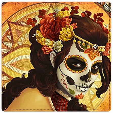 Ladies Women Leather Wallet With Day of the Dead Sugar Skull Girl Pirnt.