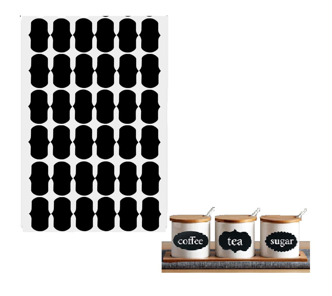 Gracious Mart Jars & Container Black Chalkboard Labels, Reusable