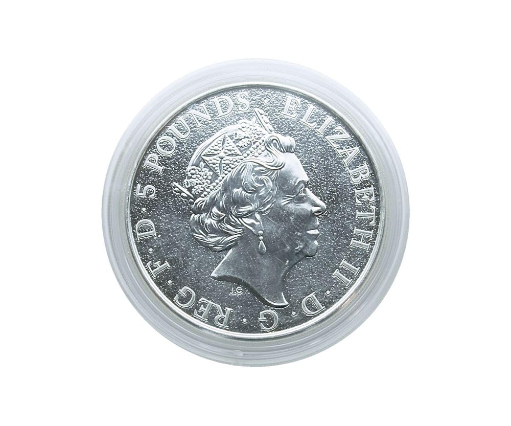Coin capsules internal Ø 39 mm, internal height 6 mm (10 pieces) [Lindner S2255039P], for 2 Oz United Kingdom Queen's Beast (silver)