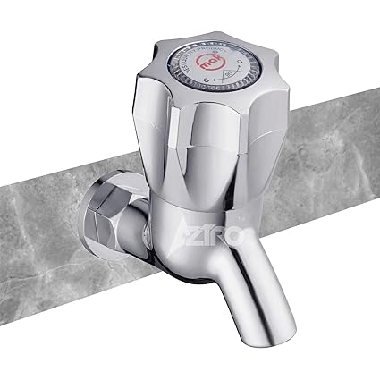 Plastic Short Body tap CP Fitting Bib Cock Bath Short Nose tap Bib Cock Bib Tap Bathroom Tap Washing Tap (ABS Material)(Chrome Plated Body)