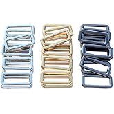 DGOL 30pcs 1 inch Thin Belt Bag Die Cast Rectangle Ring Buckles Webbing Strap Loops Adjuster Square Buckle in 3 Color