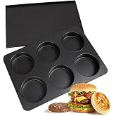 Elesinsoz 6 Cup Straight Side Jumbo English Muffin Cupcake Pan with Lid, Nonstick Hamburger Burger Bun Mold Muffin Pan for Baking Egg Sandwich Frittata Cinnamon Roll Focaccia Quiche Pancake