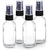 Wedama Mini Spray Bottles 4 oz, Amber Glass Spray Bottles, Empty Small Spray Bottles with Funnel Dropper, Fine Mist for Hair,