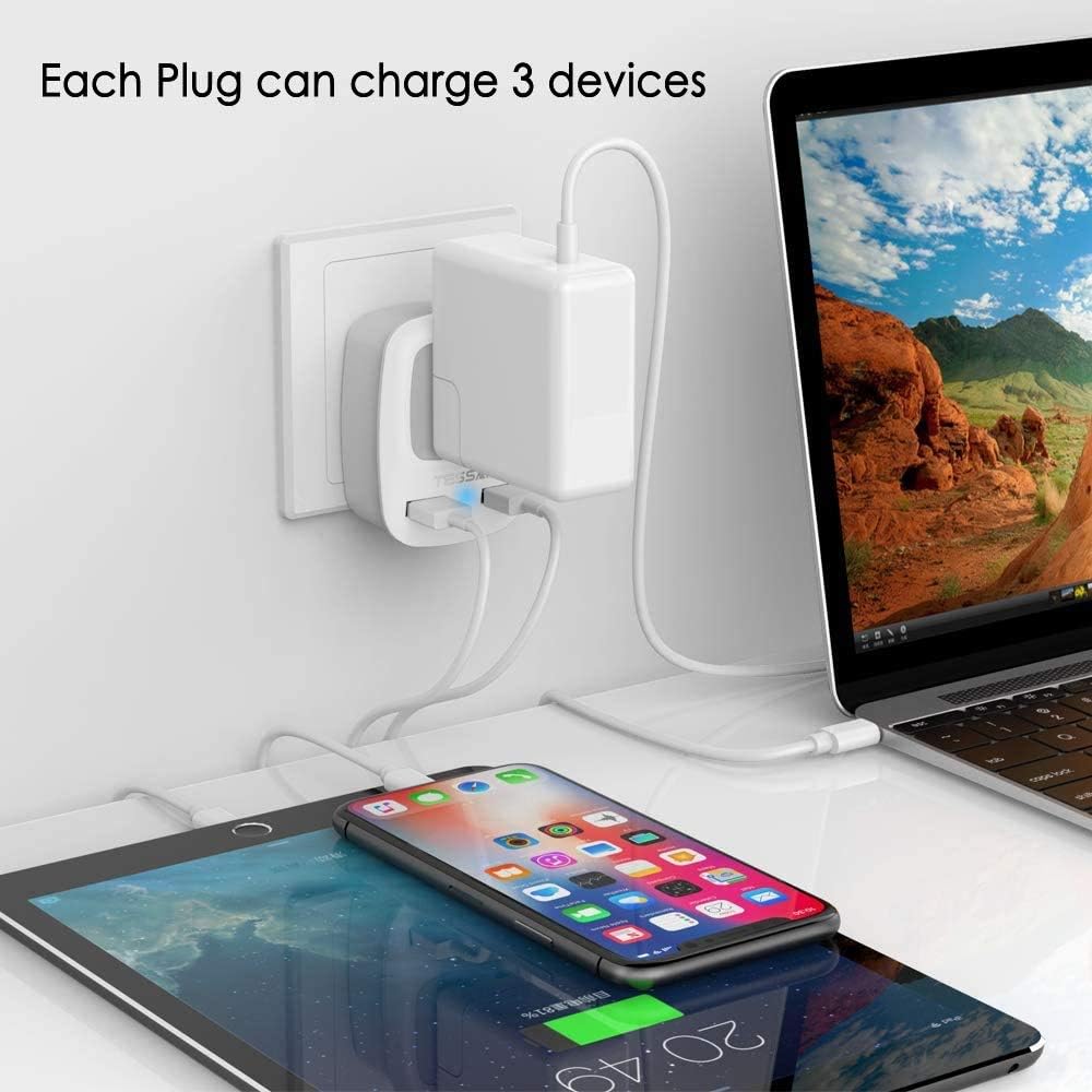 European Travel Plug Adapter, TESSAN International Power Plug with 2 USB, Outlet Adaptor Charger for US to Most of Europe EU Spain Iceland Italy France Germany(Type C): Home Improvement