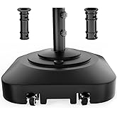 PGGP Patio Umbrella Base with 5 Wheels, Umbrella Stand Heavy Duty 145lb Fillable Umbrella Holder Mobile Square Market Stand for Outdoor, Deck, Poolside, Lawn, Fits Muti Sized Umbrellas (21in)