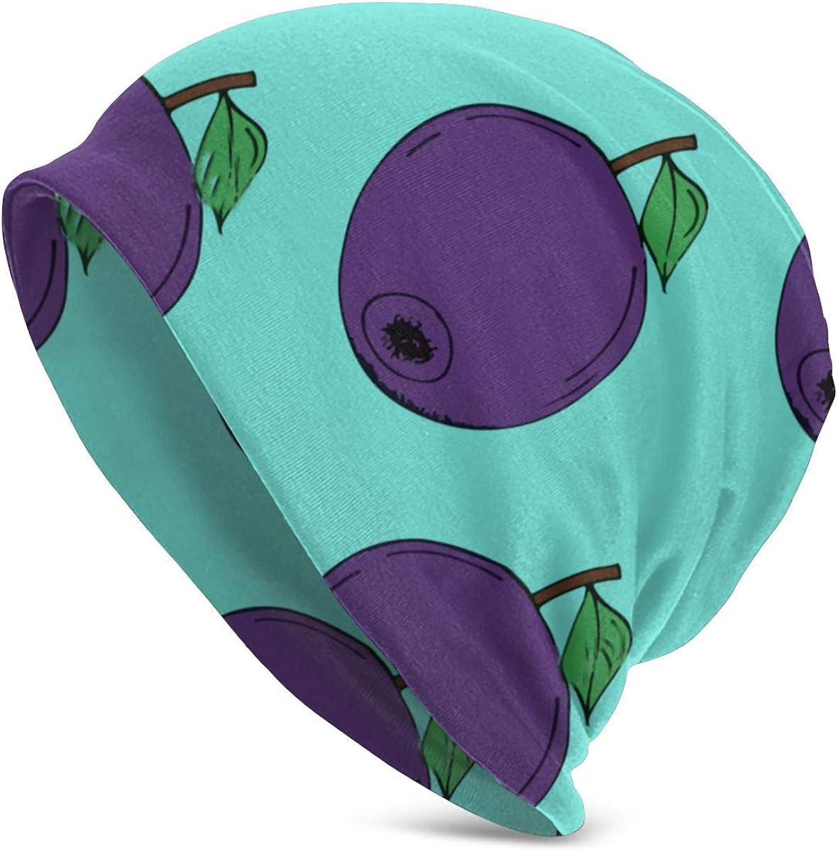 Blueberry Background Casual Fashion Autumn and Winter Knit Hat Soft