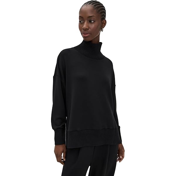 Varley Womens Ariana High Neck Midlayer Cement Marl/Bitter
