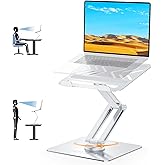 Urmust 360° Rotating Laptop Stand for Desk Adjustable Height, Ergonomic Laptop Riser Standing Desk Converter, MacBook Stand, Computer Lap top Riser Holder, Fits All Laptops 10-17"