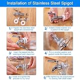 QINGHEC 304 Stainless Steel Water Dispenser Tap 16mm Universal Spigot view 5