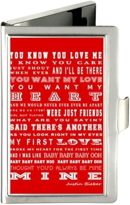 Amazon Co Jp Justin Bieber Baby Lyrics Red カスタムデザインステンレススチールビジネスクレジットカードホルダーケース 文房具 オフィス用品