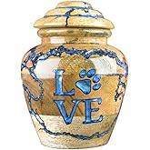 Cremation Urn for Pets Ashes Adult - Wooden and Resin Urns for Dog Ashes Box for Cats - Decorative Urns - Burial and Funeral Box (Small - 20 lbs)