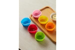 12 Pack Silicone Baking Cups, Muffin Cupcake Liners Molds in Heart Shapes for Baking Supplies, Colorful