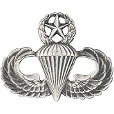 Army Master Parachute Badge Full Size Sil/Ox
