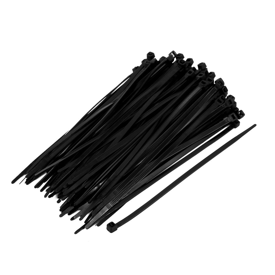 Sourcingmap 2mm Nylon Self Locking Cable Zip Ties Fastener Black 100pcs