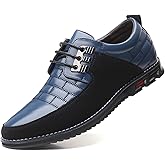 Recyphi Men's Oxford Derby Orthopedic Leather Shoes Casual Dress Sneakers Formal Business Loafers Comfortable Walking Driving Shoes