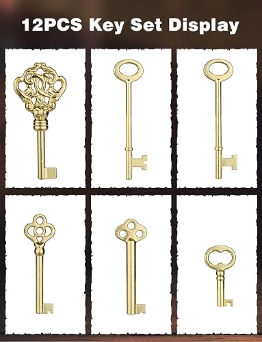 Universal Skeleton Key Set – 4-Piece Antique Bronze Keys, KY-3AB & KY-2AB, For Vintage Furniture, Cabinets & Old Doors
