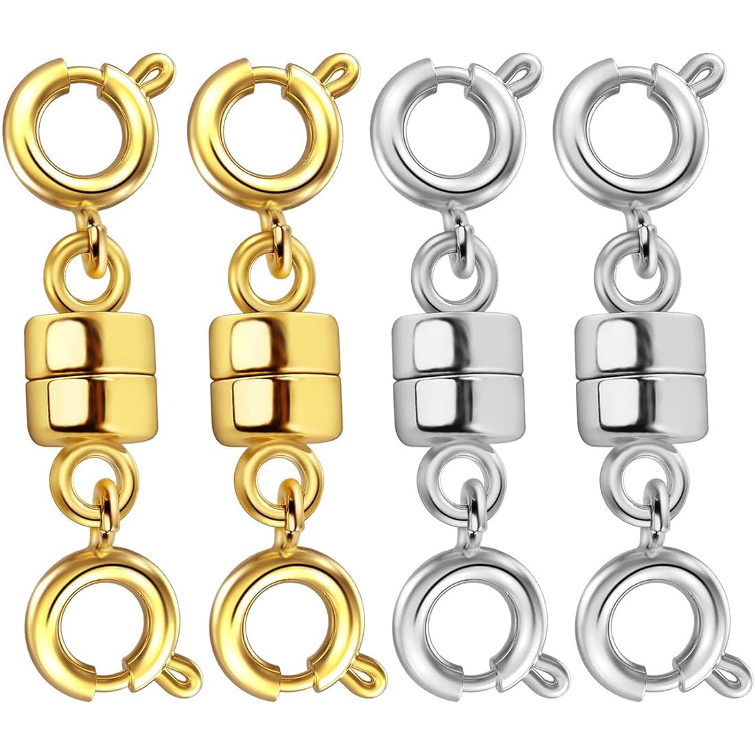 ZKSXOA 4 Pack Magnetic Necklace Clasps and Closures Magnetic Jewelry Clasps Connector Locking Magnetic Jewelry Clasp Converters for Jewelry Bracelet Necklace Making