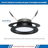 PATIKIL Goof Rings 6 Pack Recessed Light Trim Rings Matte Black 4.72in Ø view 3