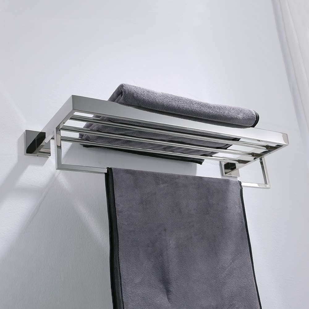 TURS Towel Rack Bathroom Towel Shelf Holder Hanger Towel Rails 20-Inch Stainless Steel Wall Mount, Polished Chrome Finish, Q7008P-50CM - Image 3
