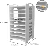PUNCIA 10-Tier A4 Paper Tray Desk Organizer White Office Storage Rack view 4