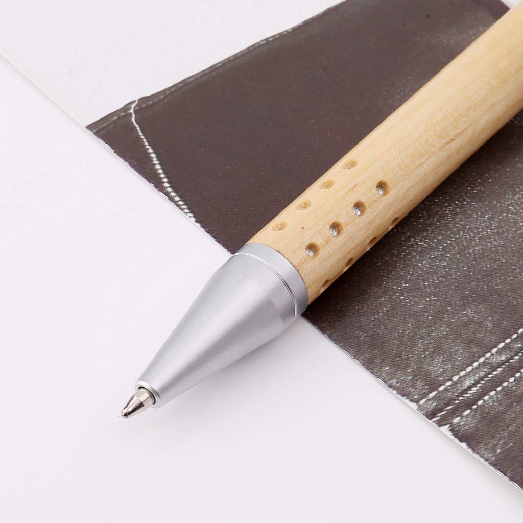 Green & Rare Bolígrafo unisex de madera hecho a mano con 24 agujeros