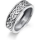 ADMETUS 925 Sterling Silver Celtic Knot Ring Wedding Band Rings for Men Celtic Jewelry Gifts for Men Rings Size 5-15
