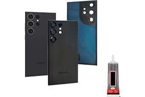 ERYNK for Samsung Galaxy S23 Ultra Battery Back Cover（Black）+Glue