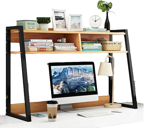 Amazon Cofgr デスクトップ本だな机の上に置物シェルフ 収納棚 貯蔵書籍オフィス用品 卓上収納 デスク上置き棚 デスクオーガナイザー 机上ラック完成品 机上棚 原木色 75cm デスク上置棚 文房具 オフィス用品