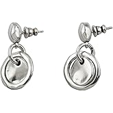 UNOde50 FLAKE Short Earrings, Sterling Silver-Plated, Handcrafted in Spain