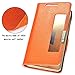 Huawei P10 Plus Case, Genuine Leather Huawei P10 Plus Cover Case Window View Stand Feature Ultra Thin Flip Magnet Closure Phone Case for Huawei P10 Plus by Make mate (Orange)