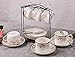 Porcelain Tea Cup and Saucer Coffee Cup Set with Saucer and Spoon, Set of 6 SI-TC-HSQN