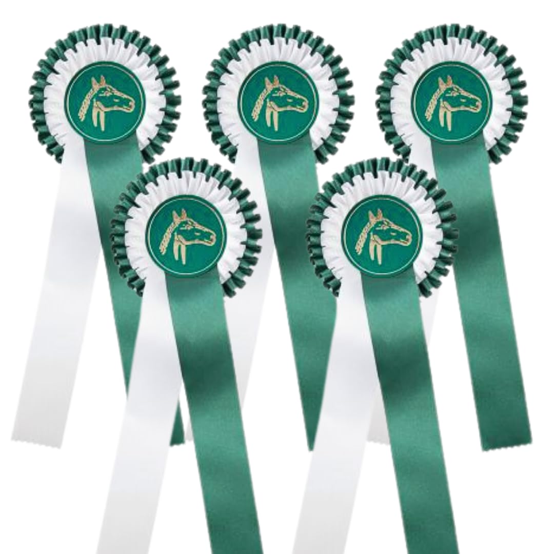 PFIFF Tournament bows set of 5 bows with double rosette, price bows in colourful or green (green).