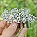 EVER FAITH Cream Simulated Pearl Austrian Crystal Bridal Flower Hair Comb