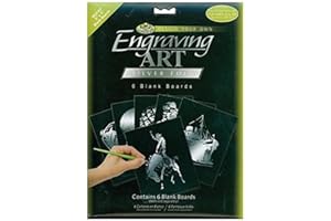ROYAL & LANGNICKEL Royal Brush Foil Engraving Art Blank Boards, 5 by 7-Inch, Silver, 6-Pack