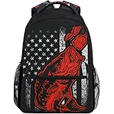 Nerxy Bass Fishing Lure And American Flag Casual Backpack Bag, Fashion Lightweight Backpacks for Holiday Gifts One Size