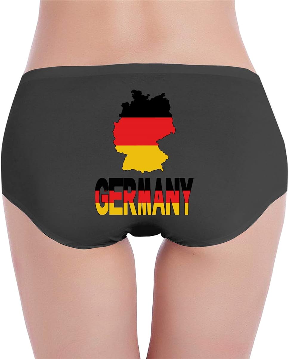 Women's LowWaist Panties Germany Map Flag and Text Breathable Lingerie